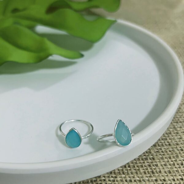 ANEL GOTA / PEDRAS NATURAIS - PRATA BALI 925 - CALCEDÔNIA, 14