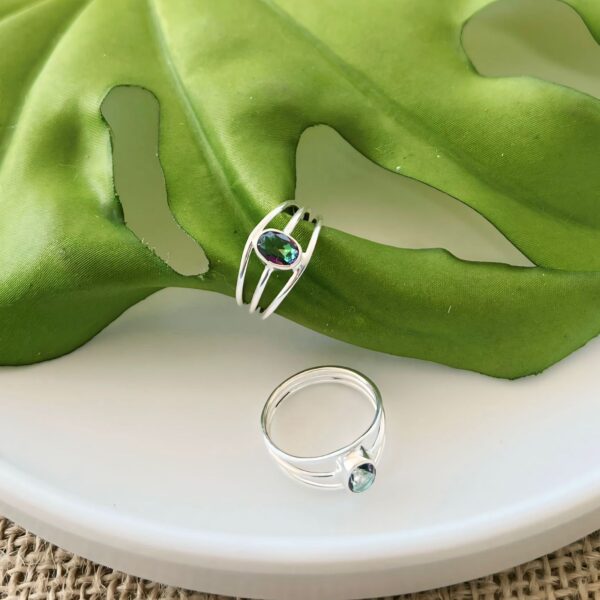 ANEL 3 FIOS OVAL / PEDRAS NATURAIS - PRATA BALI 925 - TOPÁZIO MÍSTICO, 14