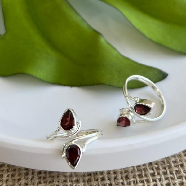 ANEL GOTAS / PEDRAS NATURAIS - PRATA BALI 925 - Rubi, 14