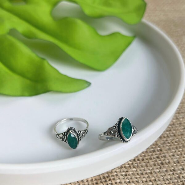 ANEL NAVETE / PEDRAS NATURAIS - PRATA BALI 925 - Esmeralda, 14