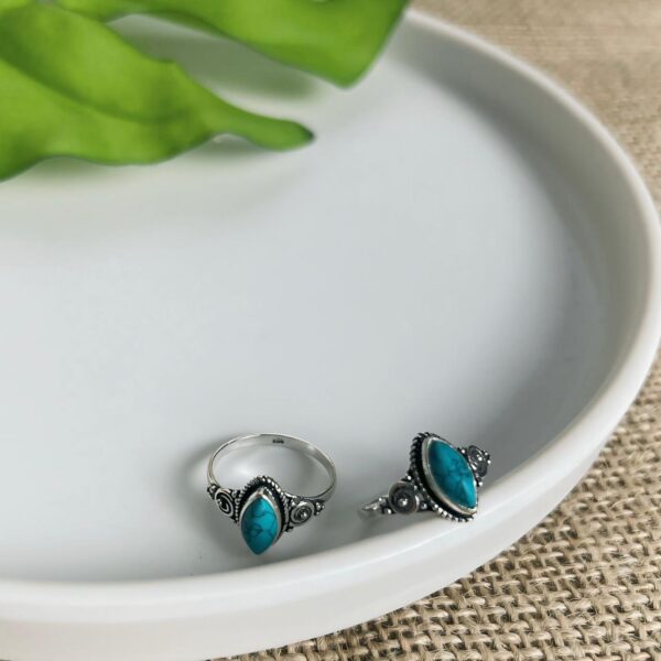 ANEL NAVETE / PEDRAS NATURAIS - PRATA BALI 925 - TURQUESA, 16