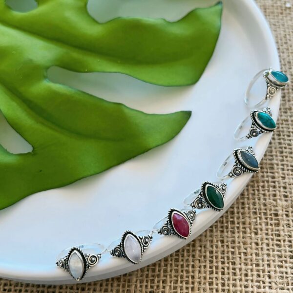 ANEL NAVETE / PEDRAS NATURAIS - PRATA BALI 925 - LABRADORITA, 16