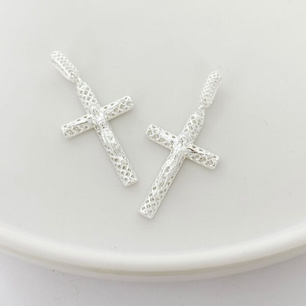 PINGENTE CRUCIFIXO / RENDA ITALIANA - PRATA 925