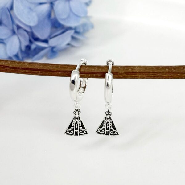 ARGOLINHA CLICK COM PINGENTE NOSSA SENHORA  - PRATA 925