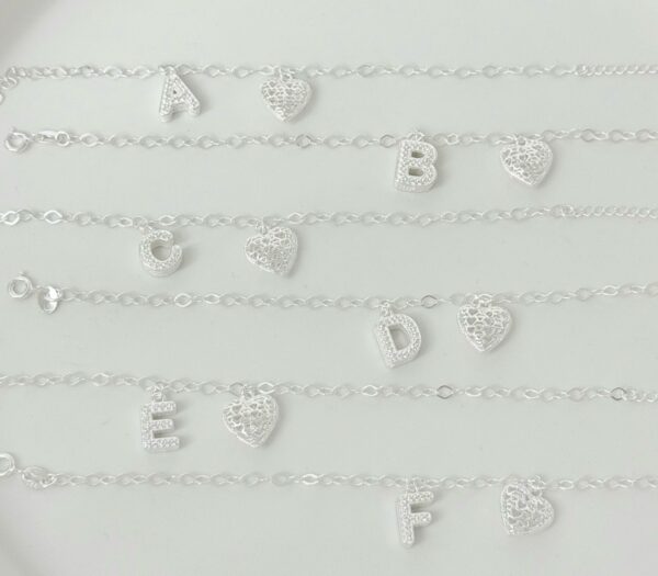 PULSEIRA LETRA / RENDA ITALIANA - PRATA 925