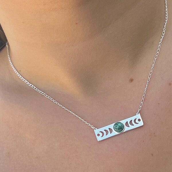 COLAR FASES DA LUA / TURQUESA -925 - Turquesa Verde