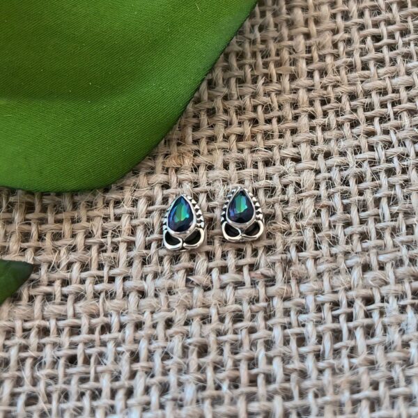 BRINCO GOTA / PEDRA NATURAL - PRATA BALI 925 - TOPÁZIO MÍSTICO