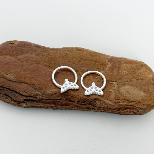 PIERCING RABO DE BALEIA  AMETISTA LIGTH / CRAVEJADO - PRATA 925