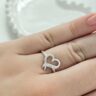 ANEL CORAÇÃO CRAVEJADO - PRATA 925