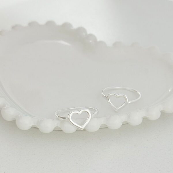 ANEL CORAÇÃO VAZADO - PRATA 925 - 21