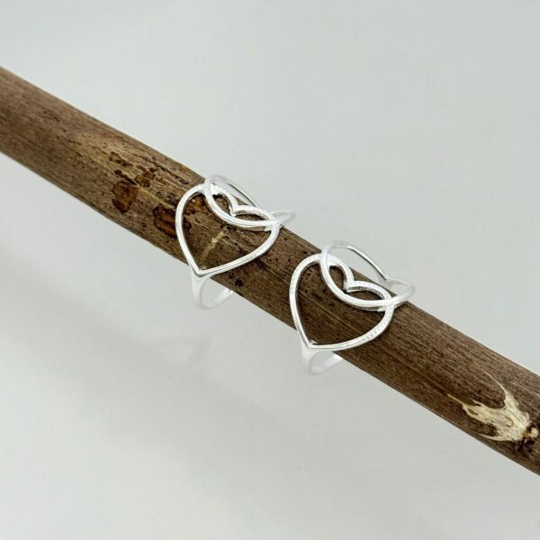 ANEL CORAÇÃO COM GOTA - PRATA 925