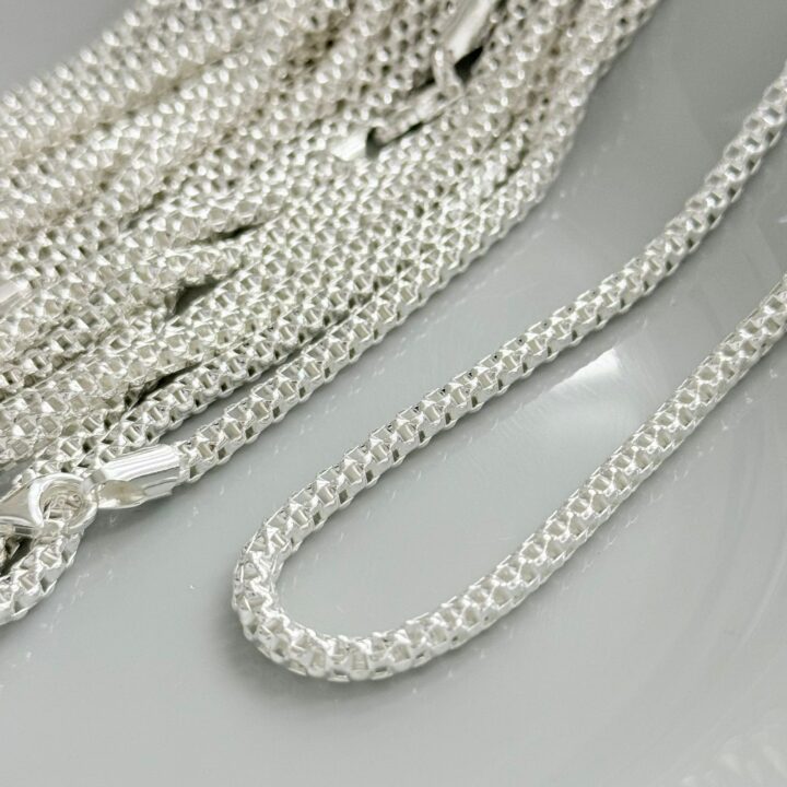 COLAR FIO PIPOCA / 45 CM - PRATA 925