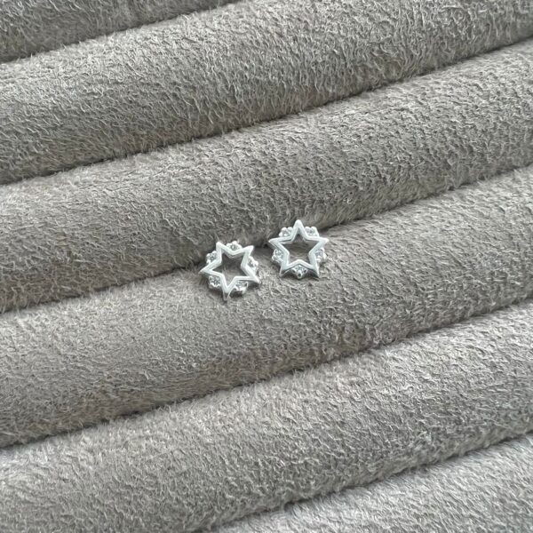 BRINCO ESTRELA COM ZIRCÔNIA - PRATA 925