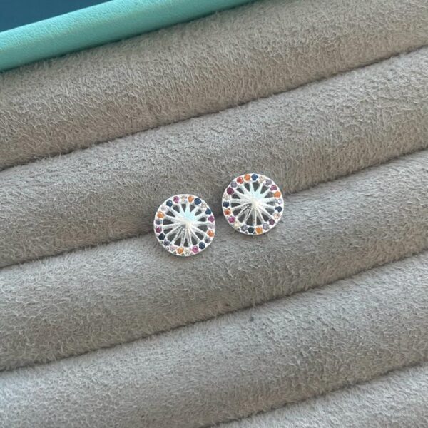 BRINCO CÍRCULO COLORIDO - PRATA 925