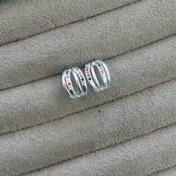 BRINCO FIOS COLORS - PRATA 925