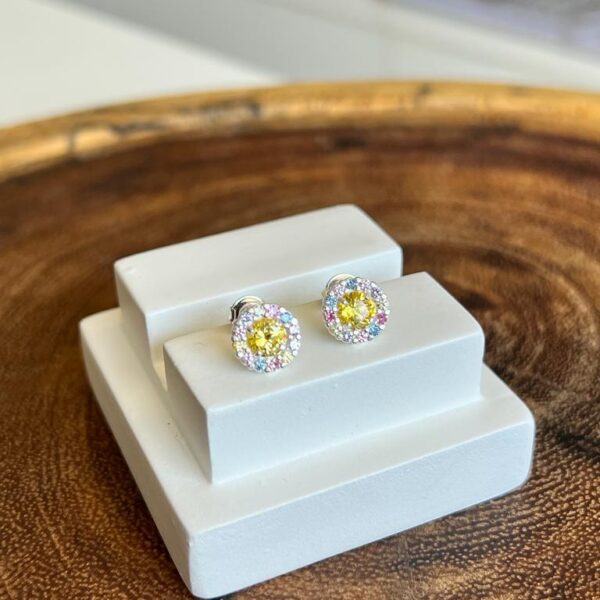 BRINCO FLOWER CITRINO M - PRATA 925