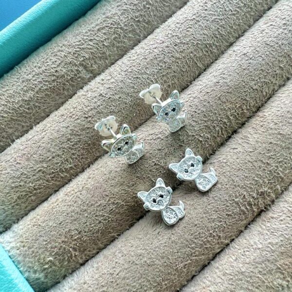 BRINCO GATINHO CRAVEJADO - PRATA  925