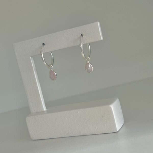 ARGOLINHA COM PINGENTE ZIRCÔNIA QUARTZO  - PRATA 925