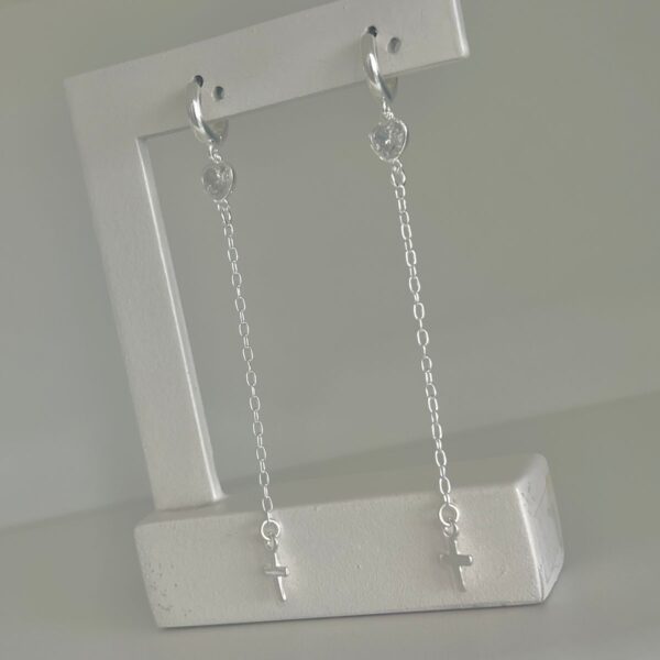 ARGOLINHA COM PINGENTE CRUCIFIXO - PRATA 925