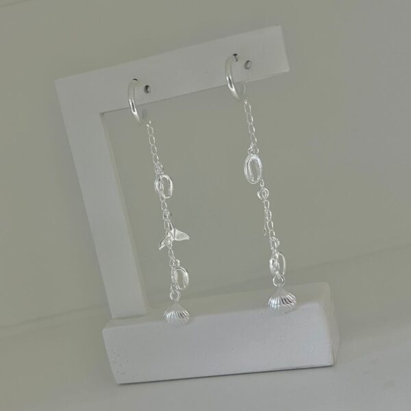 ARGOLINHA COM PINGENTES MAR  - PRATA 925