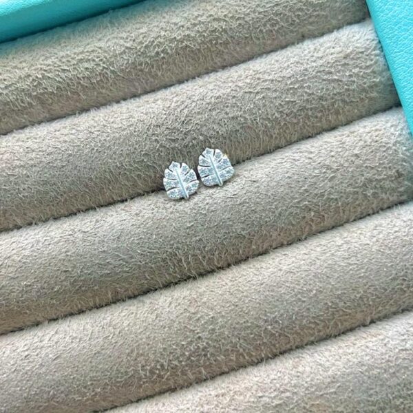 BRINCO FOLHA CRAVEJADA - PRATA 925