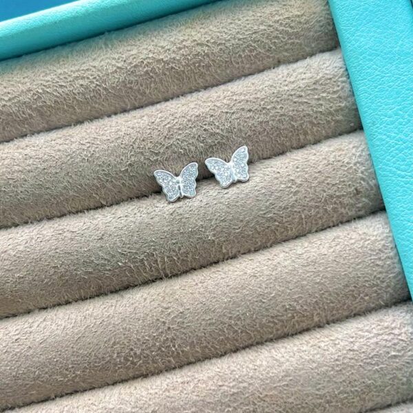 BRINCO BORBOLETA ZIRÔNIAS - PRATA 925