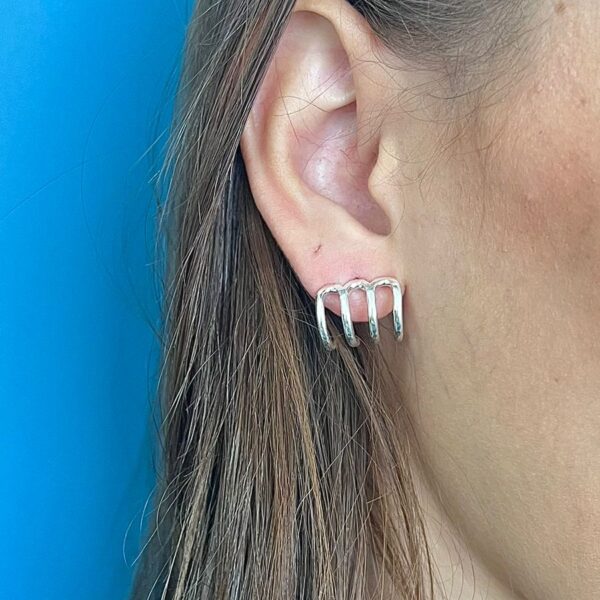 BRINCO ARO TRIPLO - PRATA 925