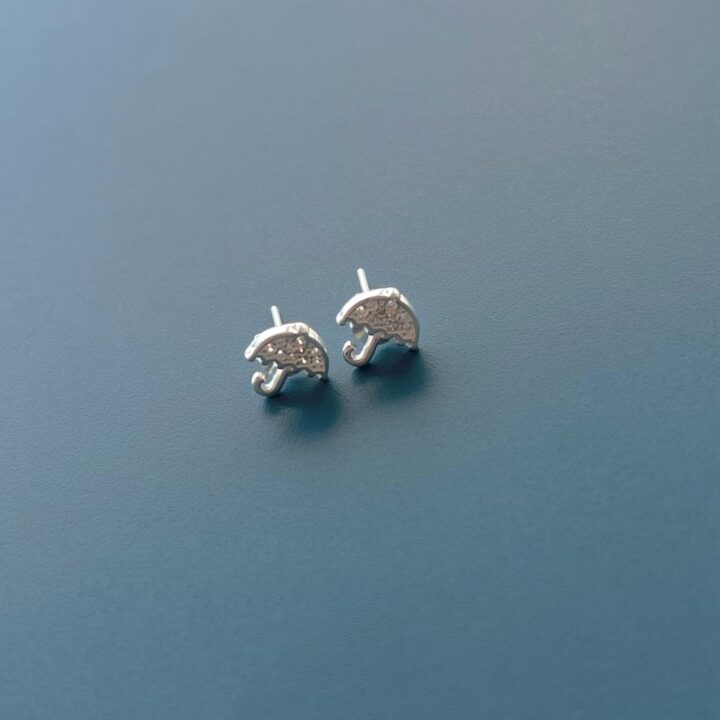 BRINCO SOMBRINHA MICRO ZIRCÔNIAS CRISTAL - PRATA 925