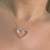 COLAR CORAÇÃO VAZADO - PRATA 925