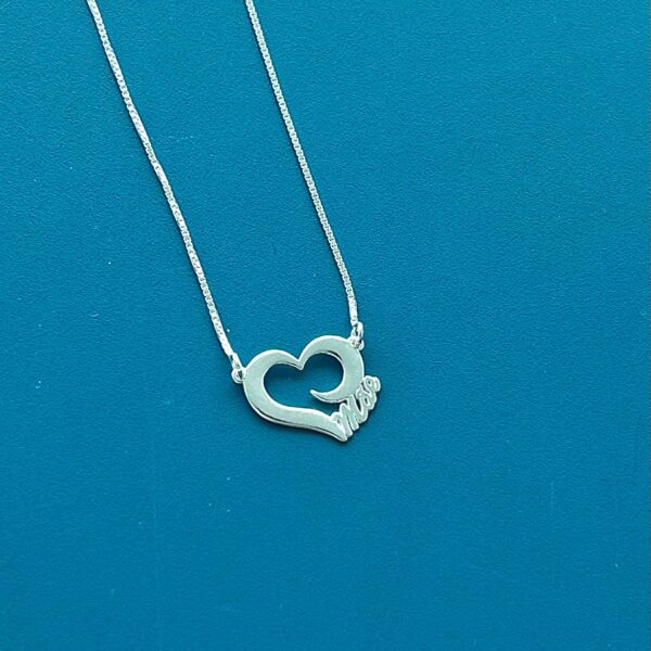 COLAR CORAÇÃO MÃE - PRATA 925