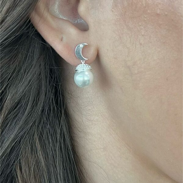 BRINCO PÉROLA LUA - PRATA 925