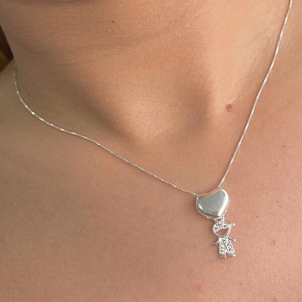 COLAR MENINO CRAVEJADO - PRATA 925