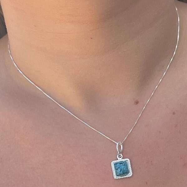 COLAR QUADRADO / TURQUESA - PRATA 925 - Turquesa azul