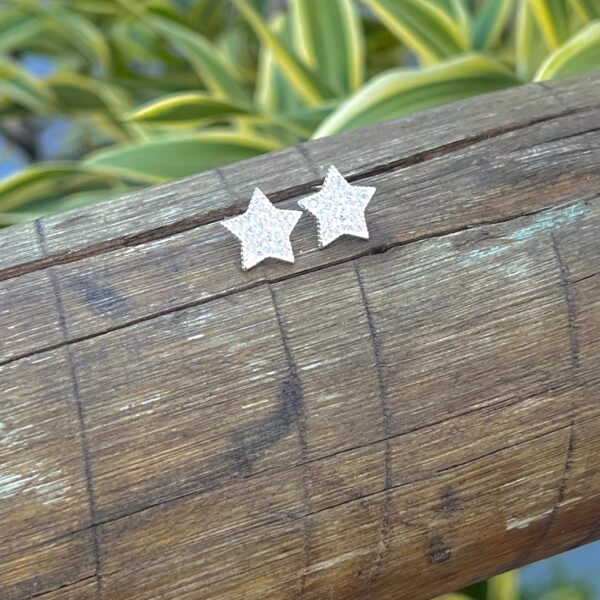 BRINCO ESTRELA CRAVEJADA - PRATA 925