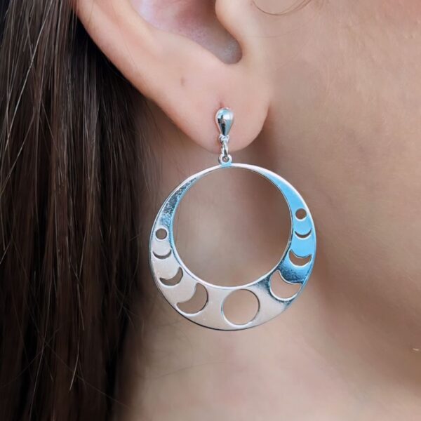 BRINCO FASES DA LUA - PRATA 925