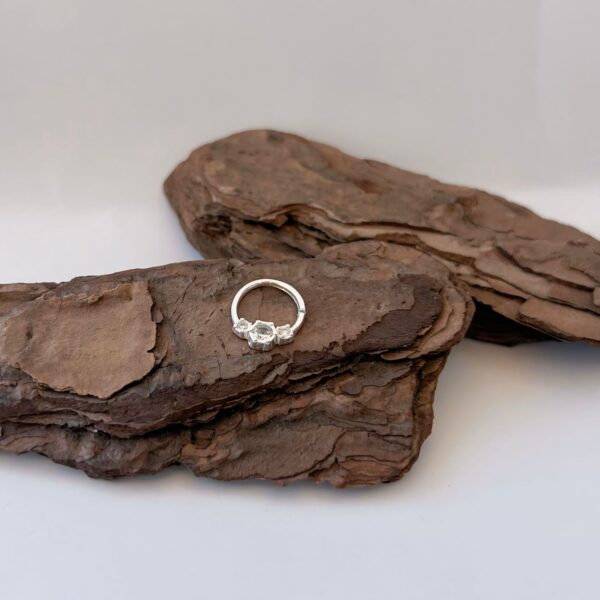 PIERCING ZIRCÔNIA - PRATA 925