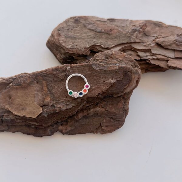 PIERCING DE ZIRCÔNIA COLORS - PRATA 925