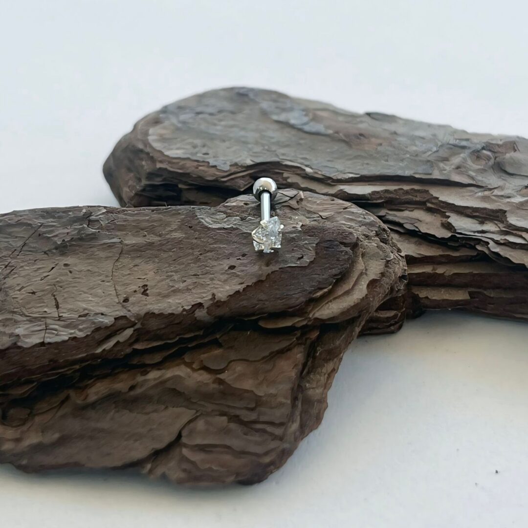 PIERCING ORELHA GOTA ZIRCÔNIA - PRATA 925