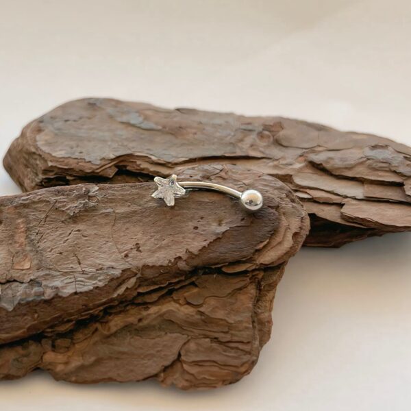 PIERCING UMBIGO ESTRELA - PRATA 925