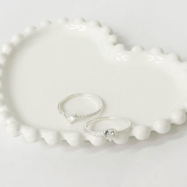 ANEL CRAVEJADO CORAÇÃO - PRATA 925 - 17