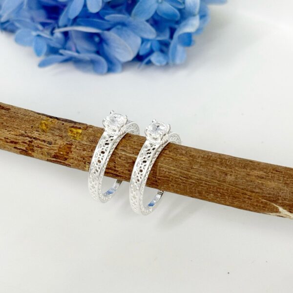 ANEL COM ZIRCÔNIA / RENDA ITALIANA - PRATA 925 - 19