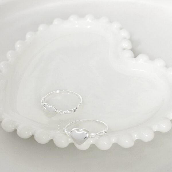 ANEL CORAÇÃO LISO - PRATA 925 - 17
