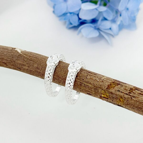 ANEL CORAÇÃO COM ZIRCÔNIA / RENDA ITALIANA - PRATA 925 - 20