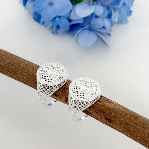 ANEL NOSSA SENHORA CRAVEJADO / RENDA ITALIANA - PRATA 925 - 23