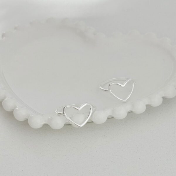 ANEL CORAÇÃO VAZADO - PRATA 925 - 19