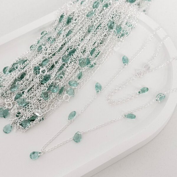 CHOKER GOTAS TURMALINA - PRATA 925