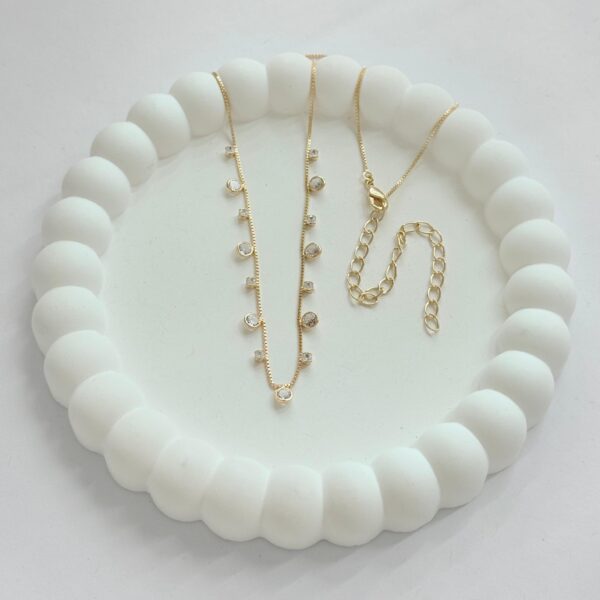 COLAR ZIRCÔNIAS - FOLHEADO OURO 18K