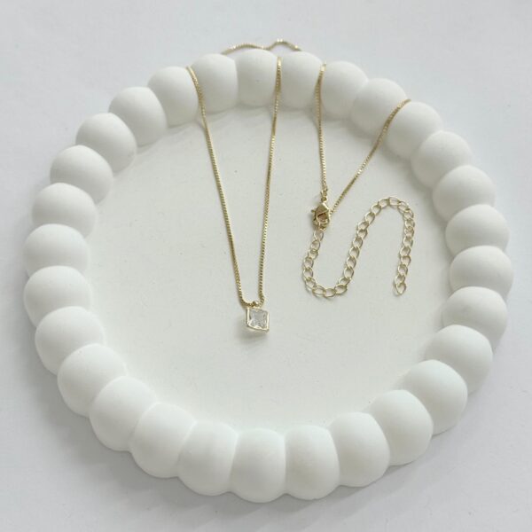 COLAR PONTO DE LUZ QUADRADO - FOLHEADO OURO 18K