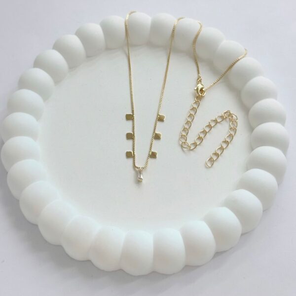 CHOKER ZIRCÔNIA - FOLHEADO OURO 18K