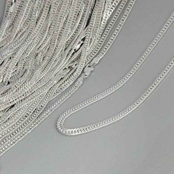 CORRENTE GRUMET DUPLO / 70 CM - PRATA 925